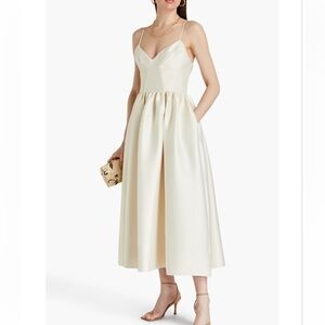 Nicholas Misty Gathered Satin Midi